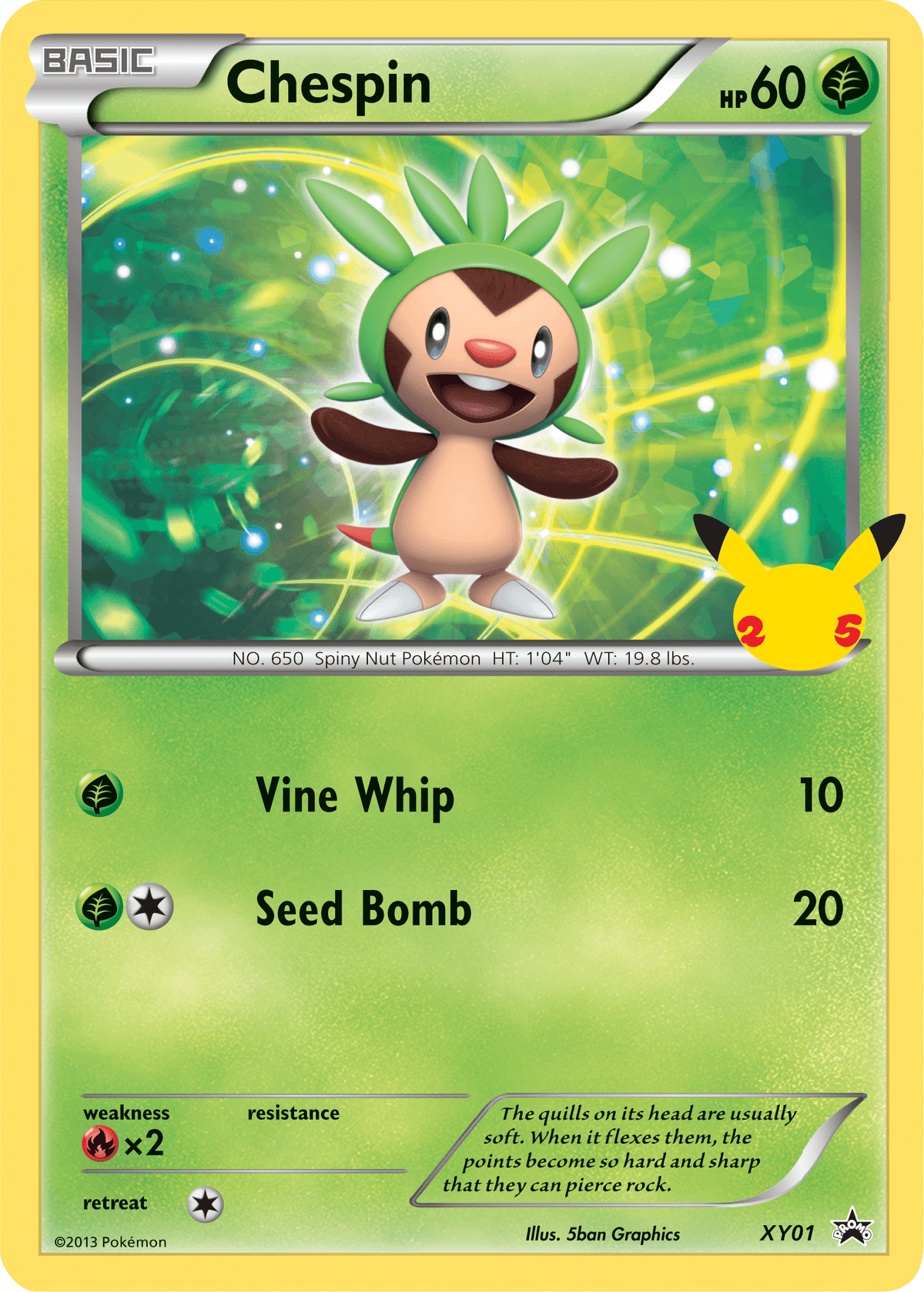 Fire [x2], First Partner Pack, Grass, Normal, Promo, XY01 Chespin (XY01) [First Partner Pack] - Trading Card World