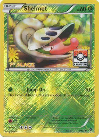Fire[×2], Grass, Promo, Reverse Holofoil, XY: Furious Fists Shelmet (8/111) (League Promo 1st Place) [XY: Furious Fists] - Trading Card World