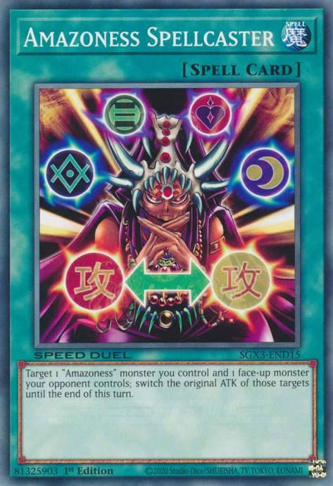 1st Edition, Common, Normal Spell, Speed Duel GX: Duelists of Shadows, Spell Amazoness Spellcaster [SGX3-END15] Common - Trading Card World