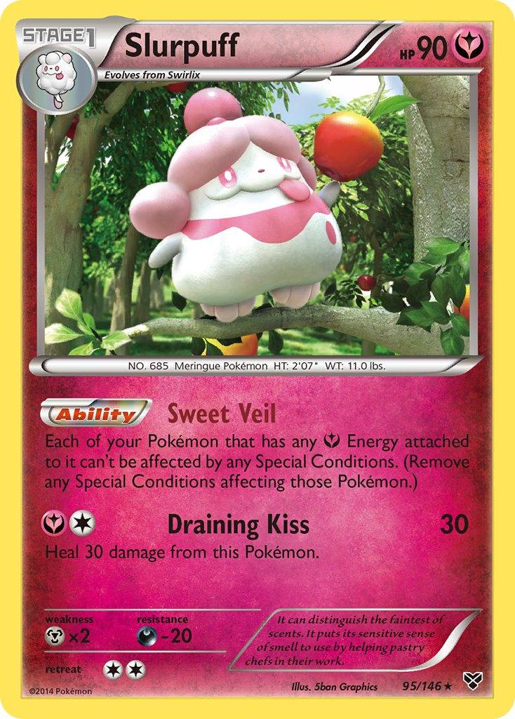 95, Darkness[-20], Fairy, Metal[×2], Normal, Rare, XY: Base Set Slurpuff (95/146) (Theme Deck Exclusive) [XY: Base Set] - Trading Card World