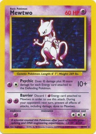 10, Base Set Unlimited, Holo Rare, Holofoil, Psychic, Psychic[×2] Mewtwo (10/102) [Base Set Unlimited] - Trading Card World