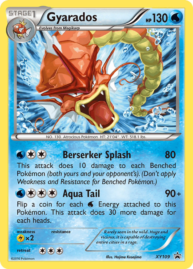 Holofoil, Lightning[×2], Promo, Water, XY109, XY: Black Star Promos Gyarados (XY109) [XY: Black Star Promos] - Trading Card World