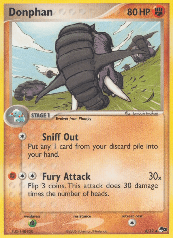 Fighting, Grass[×2], Normal, POP Series 3, Uncommon Donphan (8/17) [POP Series 3] - Trading Card World