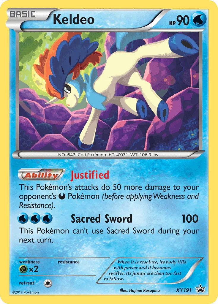 Grass [x2], Holofoil, Promo, Water, XY191, XY: Black Star Promos Keldeo (XY191) [XY: Black Star Promos] - Trading Card World