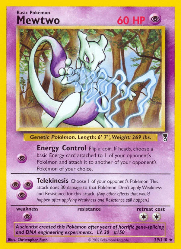 29, Legendary Collection, Normal, Psychic, Psychic[×2], Rare, Reverse Holofoil Mewtwo (29/110) [Legendary Collection] - Trading Card World