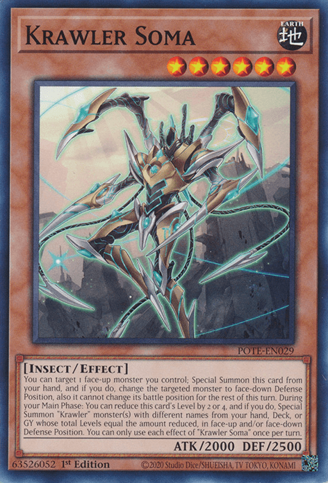 1st Edition, Common, Earth, Effect Monster, Insect, Power of the Elements, Unlimited Krawler Soma [POTE-EN029] Common - Trading Card World