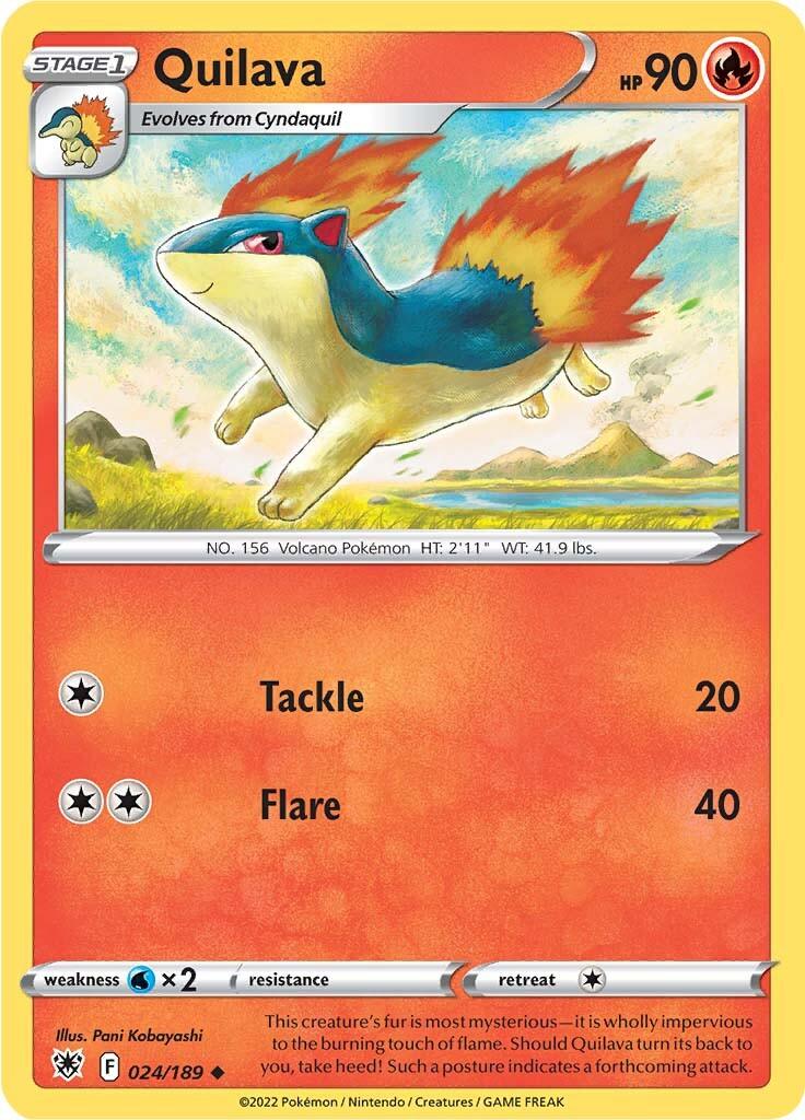 024, Fire, Normal, Reverse Holofoil, Sword & Shield: Astral Radiance, Uncommon, Water [x2] Quilava (024/189) [Sword & Shield: Astral Radiance] - Trading Card World