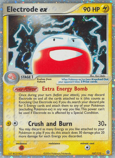 EX: FireRed & LeafGreen, Fighting[×2], Holofoil, Lightning, Ultra Rare Electrode ex (107/112) [EX: FireRed & LeafGreen] - Trading Card World