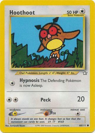 60, Colorless, Common, Fighting[-30], Lightning[×2], Neo Genesis Unlimited, Normal Hoothoot (60/111) [Neo Genesis Unlimited] - Trading Card World