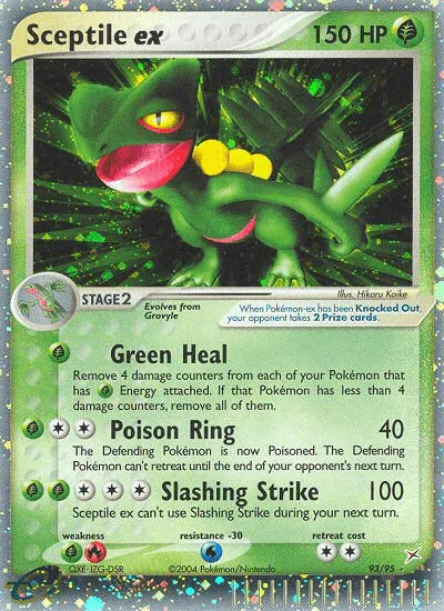 93, EX: Team Magma vs Team Aqua, Fire[×2], Grass, Grass[×2], Holofoil, Ultra Rare, Water[-30] Sceptile ex (93/95) [EX: Team Magma vs Team Aqua] - Trading Card World