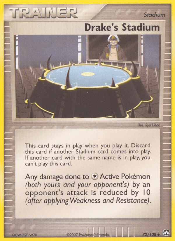 72, EX: Power Keepers, Normal, Stadium, Uncommon Drake's Stadium (72/108) [EX: Power Keepers] - Trading Card World