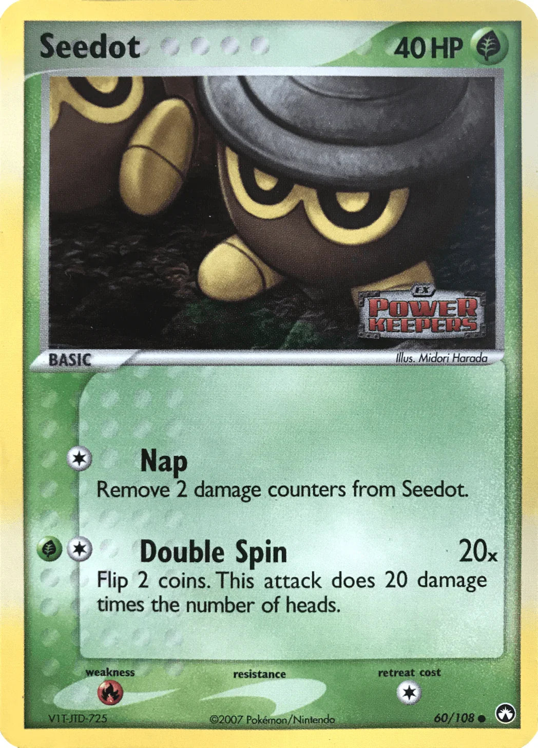 60, Common, EX: Power Keepers, Fire[×2], Grass, Reverse Holofoil Seedot (60/108) (Stamped) [EX: Power Keepers] - Trading Card World