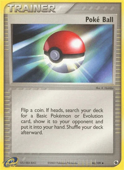 86, EX: Ruby & Sapphire, Item, Normal, Reverse Holofoil, Uncommon Poke Ball (86/109) [EX: Ruby & Sapphire] - Trading Card World