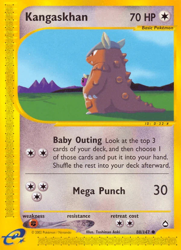 88, Aquapolis, Colorless, Common, Fighting[×2], Normal, Reverse Holofoil Kangaskhan (88/147) [Aquapolis] - Trading Card World