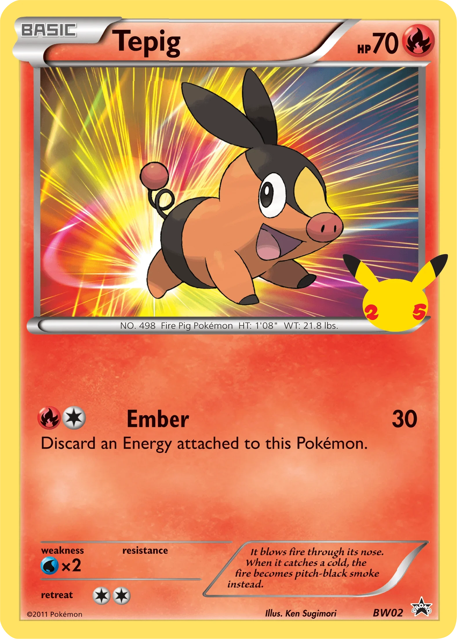 BW02, Fire, First Partner Pack, Normal, Promo, Water [x2] Tepig (BW02) [First Partner Pack] - Trading Card World