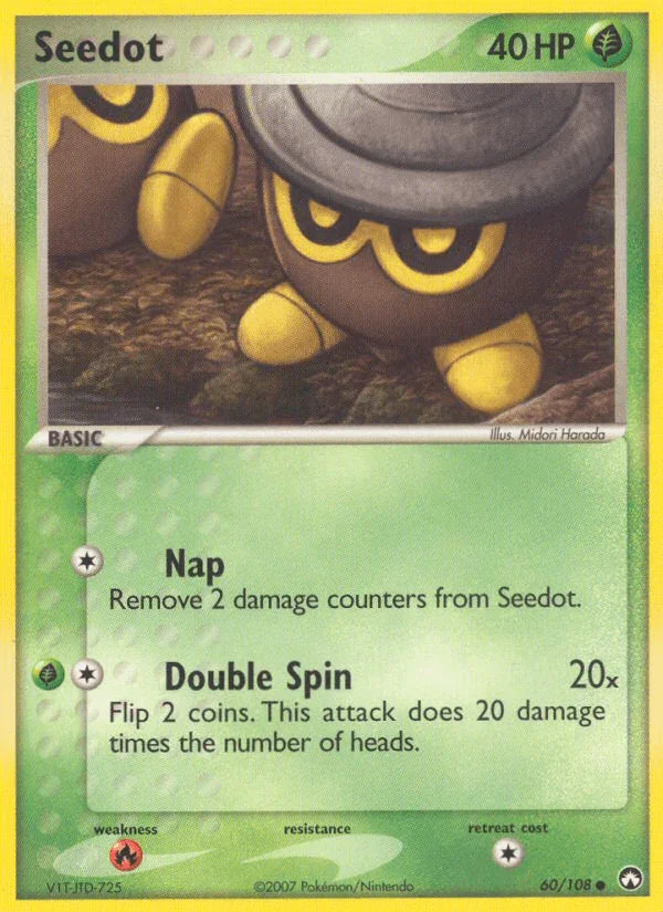 60, Common, EX: Power Keepers, Fire[×2], Grass, Normal Seedot (60/108) [EX: Power Keepers] - Trading Card World