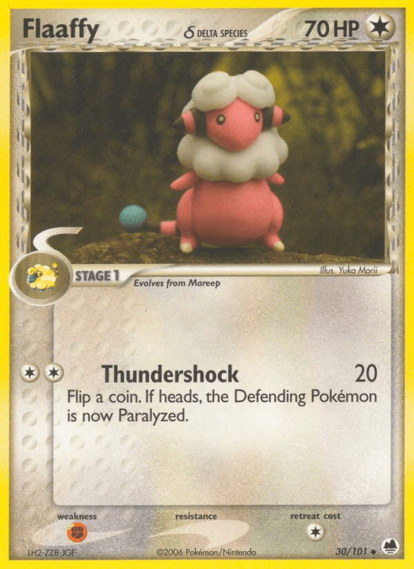 30, Colorless, EX: Dragon Frontiers, Fighting[×2], Normal, Uncommon Flaaffy (30/101) (Delta Species) [EX: Dragon Frontiers] - Trading Card World