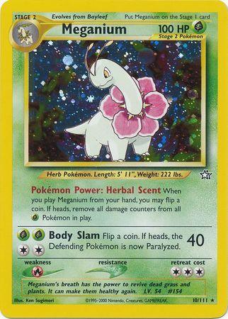 10, Fire[×2], Grass, Holo Rare, Holofoil, Neo Genesis Unlimited Meganium (10/111) [Neo Genesis Unlimited] - Trading Card World