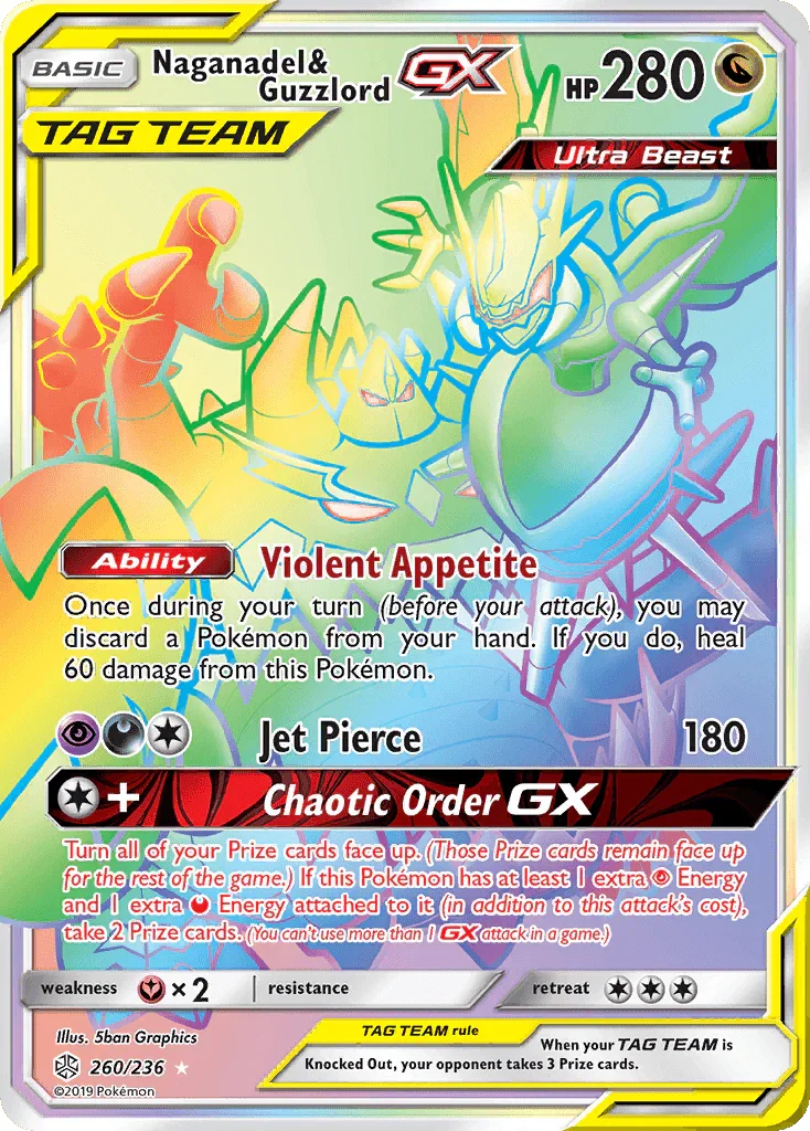 260, Dragon, Fairy[×2], Holofoil, Secret Rare, Sun & Moon: Cosmic Eclipse Naganadel & Guzzlord GX (260/236) [Sun & Moon: Cosmic Eclipse] - Trading Card World