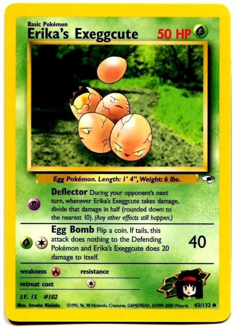 43, Fire[×2], Grass, Gym Heroes Unlimited, Normal, Uncommon Erika's Exeggcute (43/132) [Gym Heroes Unlimited] - Trading Card World