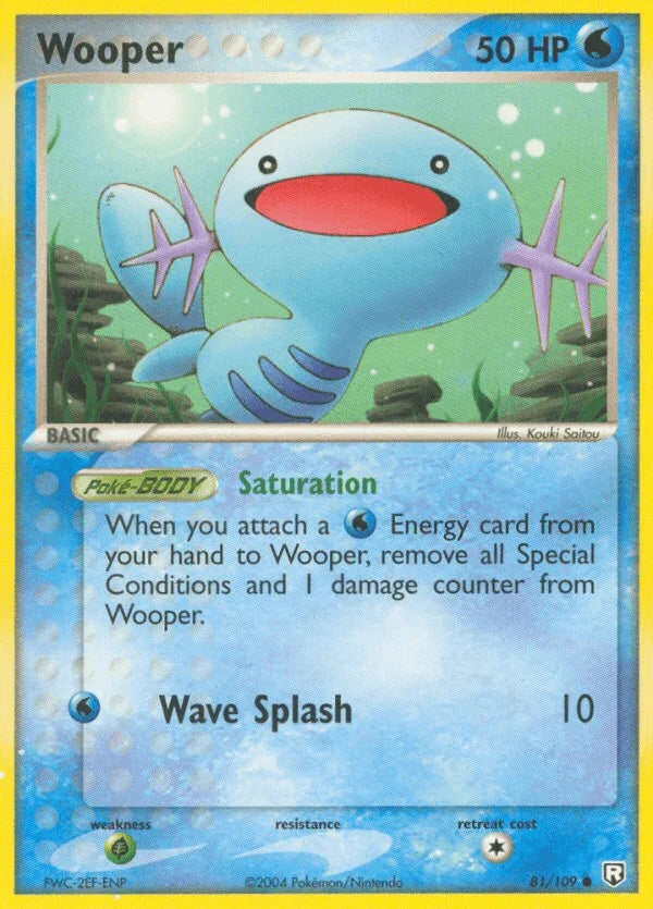81, Common, EX: Team Rocket Returns, Grass[×2], Normal, Water Wooper (81/109) [EX: Team Rocket Returns] - Trading Card World