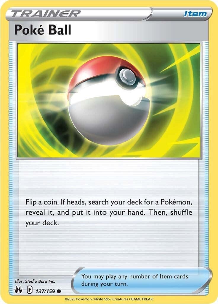 137, Common, Item, Normal, Reverse Holofoil, Sword & Shield: Crown Zenith Poke Ball (137/159) [Sword & Shield: Crown Zenith] - Trading Card World