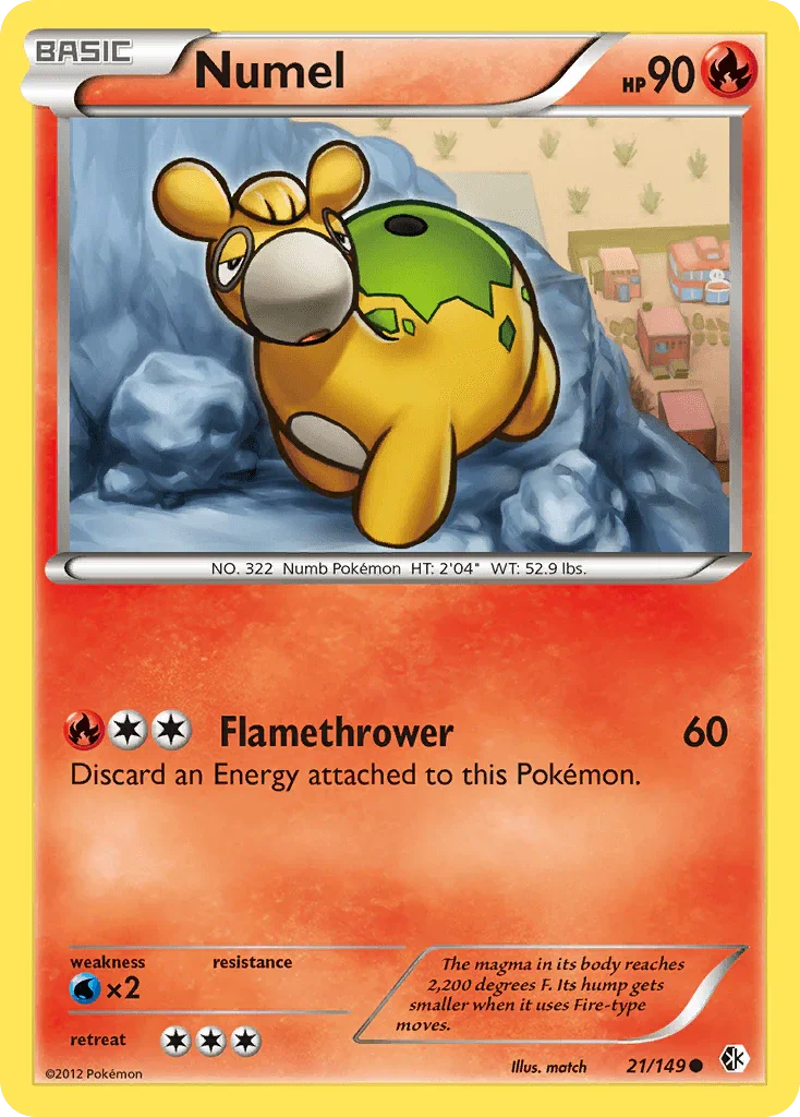 21, Black & White: Boundaries Crossed, Common, Fire, Normal, Reverse Holofoil, Water[×2] Numel (21/149) [Black & White: Boundaries Crossed] - Trading Card World