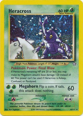 Fire[×2], Grass, Holo Rare, Holofoil, Neo Genesis Unlimited Heracross (6/111) [Neo Genesis Unlimited] - Trading Card World