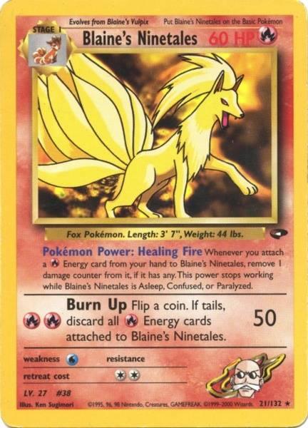21, Fire, Gym Challenge Unlimited, Normal, Rare, Water[×2] Blaine's Ninetales (21/132) [Gym Challenge Unlimited] - Trading Card World