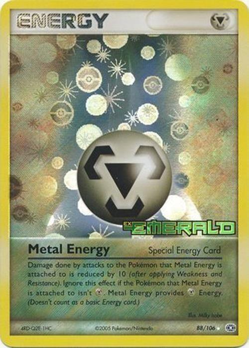88, EX: Emerald, Rare, Reverse Holofoil, Special Metal Energy Metal Energy (88/106) (Stamped) [EX: Emerald] - Trading Card World