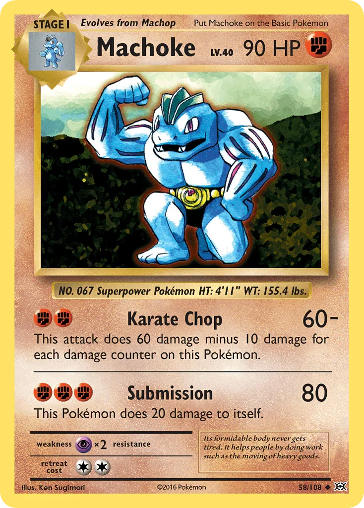 58, Fighting, Normal, Psychic[×2], Reverse Holofoil, Uncommon, XY: Evolutions Machoke (58/108) [XY: Evolutions] - Trading Card World