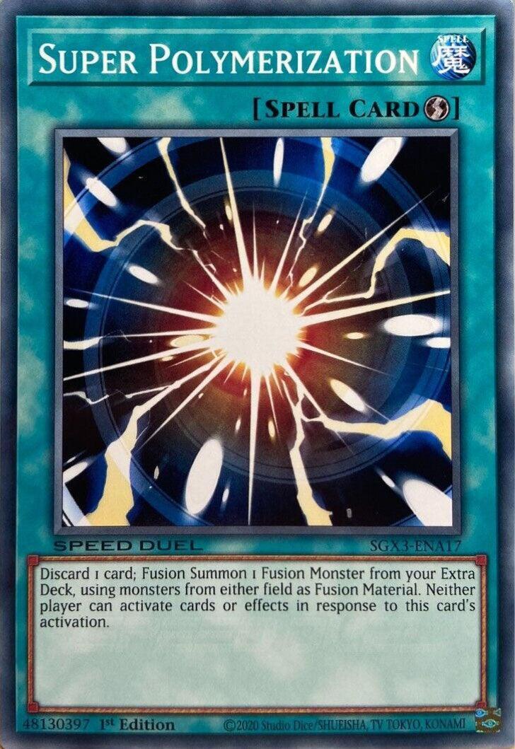 1st Edition, Common, Quick-Play Spell, Speed Duel GX: Duelists of Shadows, Spell Super Polymerization [SGX3-ENA17] Common - Trading Card World