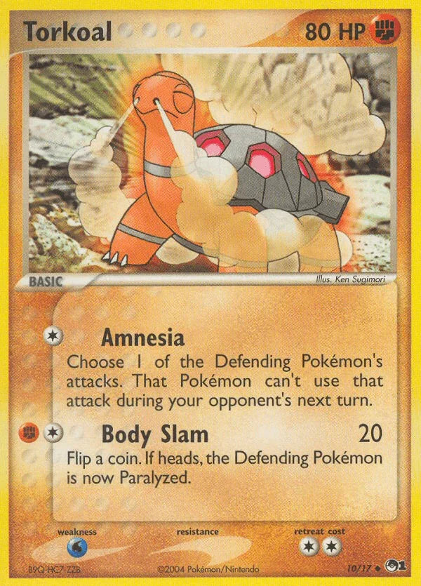 10, Fighting, Normal, POP Series 1, Uncommon, Water[×2] Torkoal (10/17) [POP Series 1] - Trading Card World