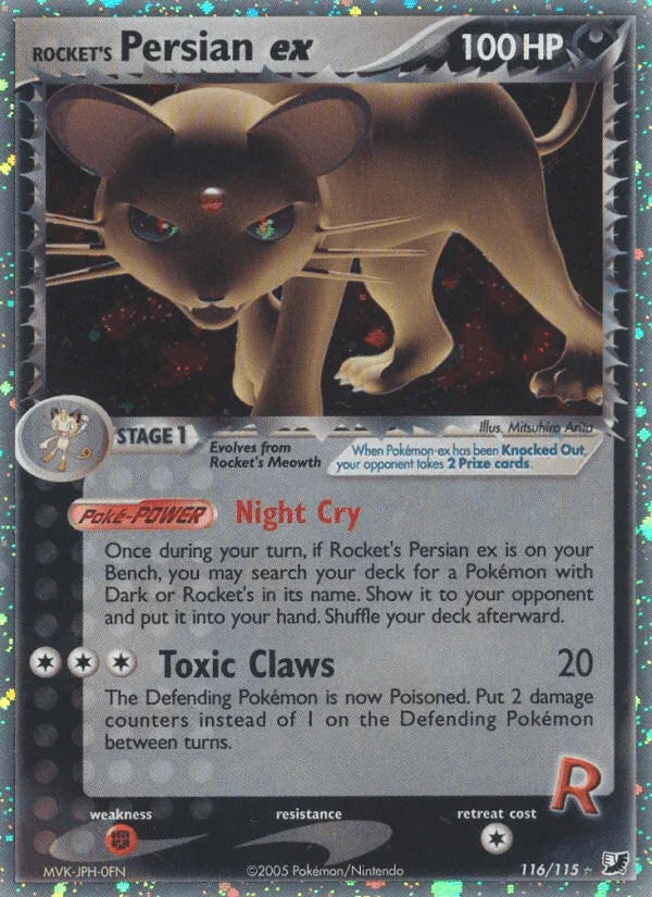 116, Darkness, EX: Unseen Forces, Fighting[×2], Holofoil, Secret Rare Rocket's Persian ex (116/115) [EX: Unseen Forces] - Trading Card World