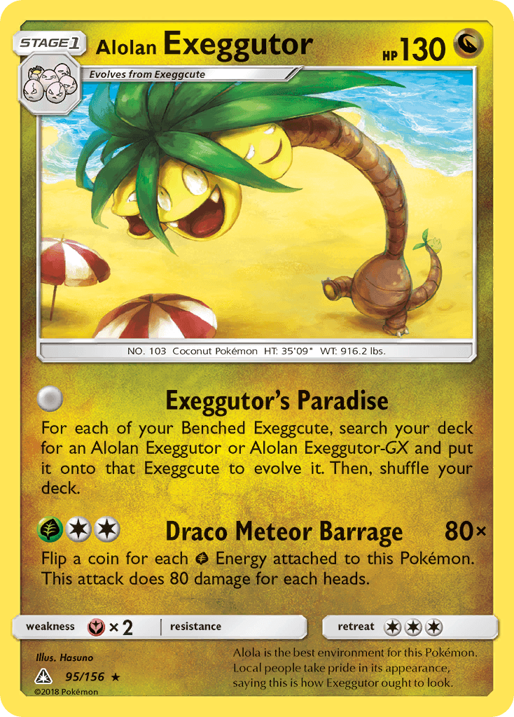 95, Dragon, Fairy[×2], Normal, Rare, Reverse Holofoil, Sun & Moon: Ultra Prism Alolan Exeggutor (95/156) [Sun & Moon: Ultra Prism] - Trading Card World
