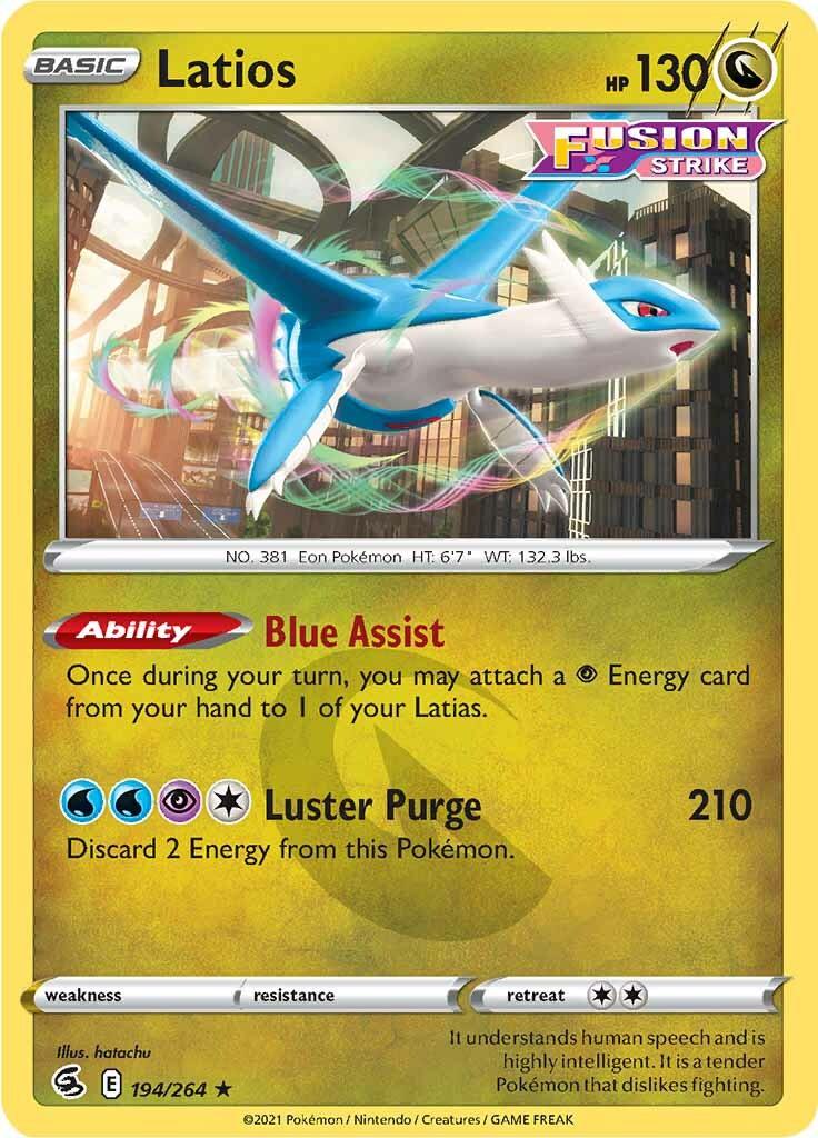 194, Dragon, Normal, Rare, Reverse Holofoil, Sword & Shield: Fusion Strike Latios (194/264) [Sword & Shield: Fusion Strike] - Trading Card World