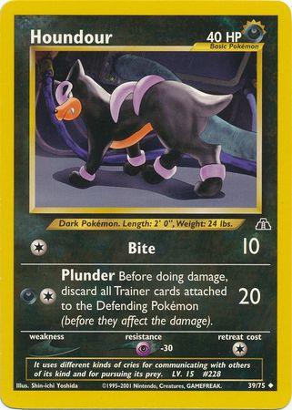 39, Darkness, Neo Discovery Unlimited, Normal, Psychic[-30], Uncommon Houndour (39/75) [Neo Discovery Unlimited] - Trading Card World