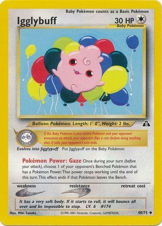 40, Colorless, Neo Discovery Unlimited, Normal, Uncommon Igglybuff (40/75) [Neo Discovery Unlimited] - Trading Card World