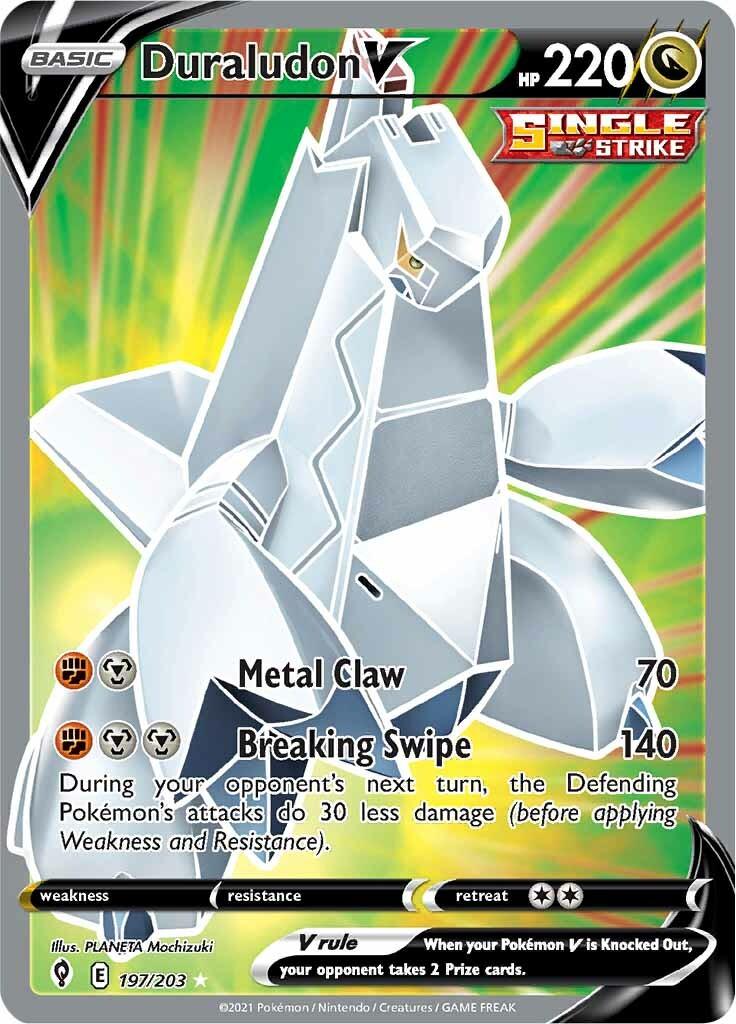 197, Dragon, Holofoil, Sword & Shield: Evolving Skies, Ultra Rare Duraludon V (197/203) [Sword & Shield: Evolving Skies] - Trading Card World