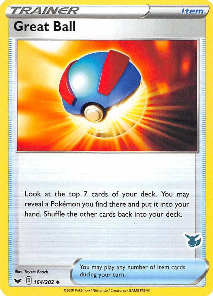 164, Battle Academy 2022, Item, Normal, Uncommon Great Ball (164/202) (Eevee Deck) [Battle Academy 2022] - Trading Card World