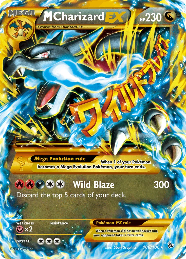 108, Dragon, Fairy[×2], Holofoil, Secret Rare, XY: Flashfire M Charizard EX (108/106) [XY: Flashfire] - Trading Card World