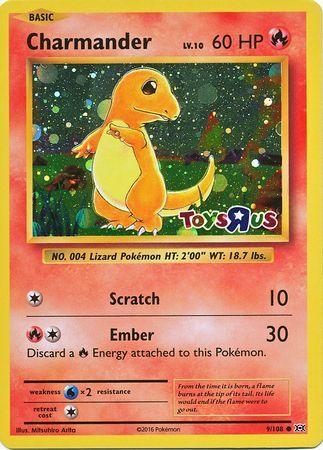 Fire, Holofoil, Promo, Water[×2], XY: Evolutions Charmander (9/108) (Toys R Us Promo) [XY: Evolutions] - Trading Card World