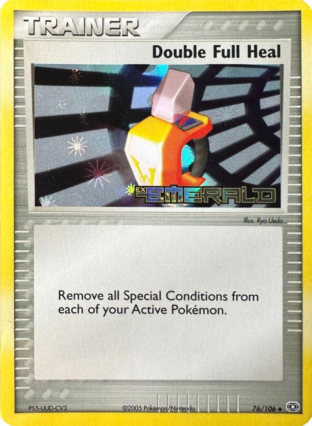76, EX: Emerald, Item, Reverse Holofoil, Uncommon Double Full Heal (76/106) (Stamped) [EX: Emerald] - Trading Card World