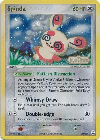 26, Colorless, EX: Legend Maker, Fighting[×2], Rare, Reverse Holofoil Spinda (26/92) (Stamped) [EX: Legend Maker] - Trading Card World