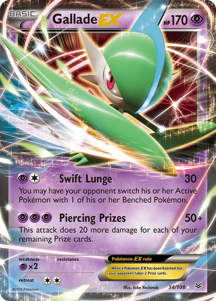 34, Holofoil, Psychic, Psychic[×2], Ultra Rare, XY: Roaring Skies Gallade EX (34/108) [XY: Roaring Skies] - Trading Card World