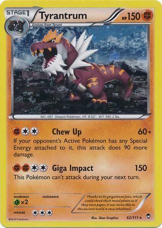 62, Fighting, Grass[×2], Holofoil, Promo, XY: Furious Fists Tyrantrum (62/111) (Cosmos Holo) [XY: Furious Fists] - Trading Card World