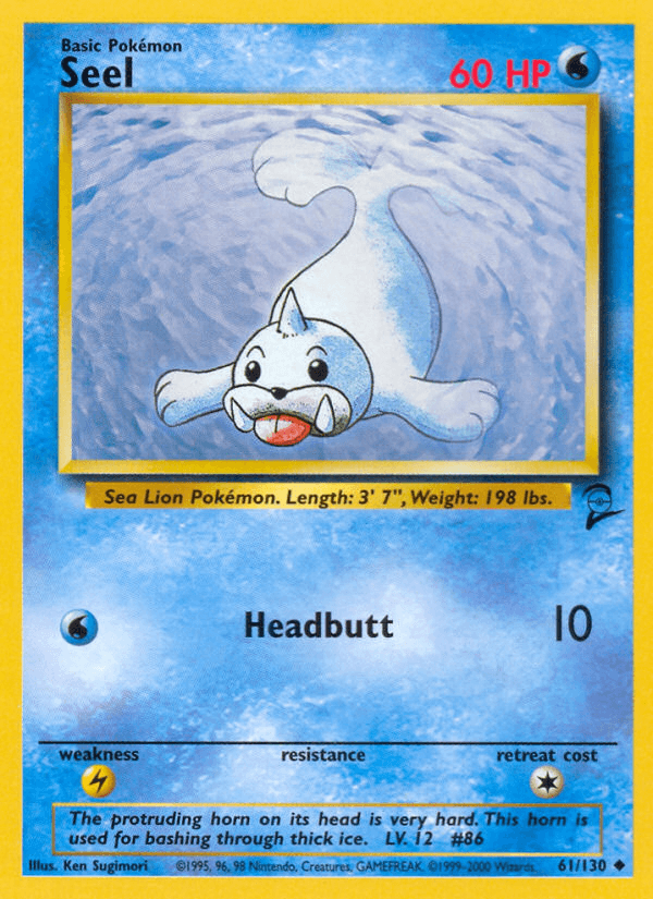 61, Base Set 2, Lightning[×2], Normal, Uncommon, Water Seel (61/130) [Base Set 2] - Trading Card World