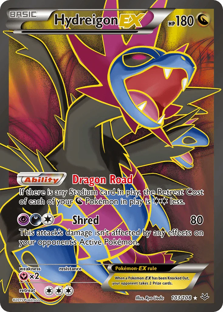 103, Dragon, Fairy[×2], Holofoil, Ultra Rare, XY: Roaring Skies Hydreigon EX (103/108) [XY: Roaring Skies] - Trading Card World