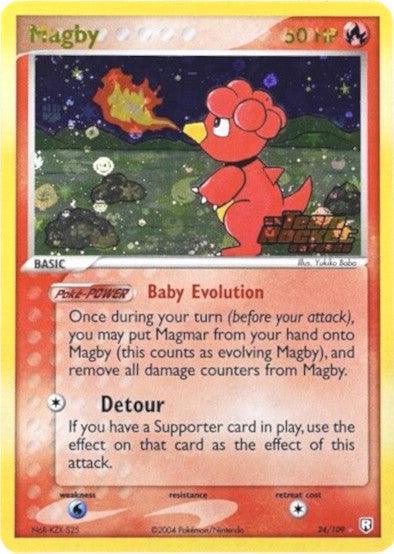 24, EX: Team Rocket Returns, Fire, Rare, Reverse Holofoil, Water[×2] Magby (24/109) (Stamped) [EX: Team Rocket Returns] - Trading Card World