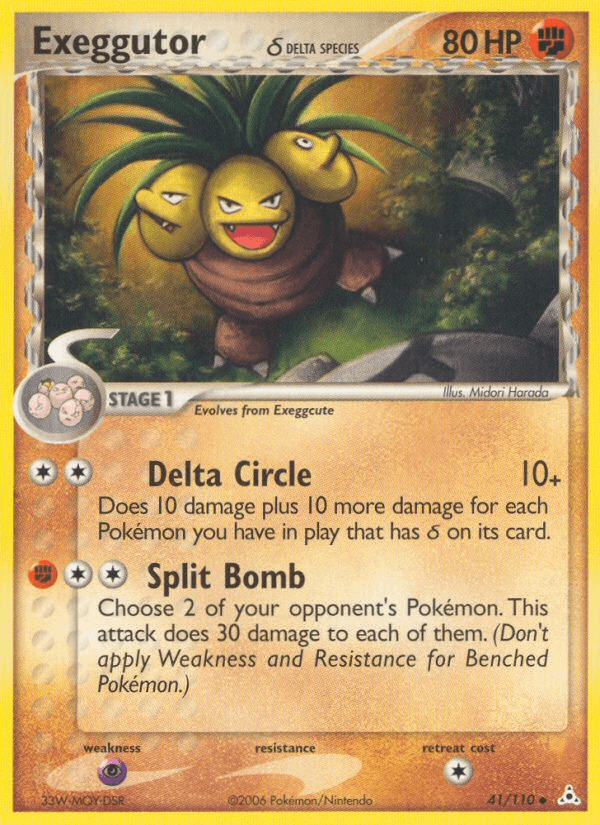 41, EX: Holon Phantoms, Fighting, Normal, Psychic[×2], Uncommon Exeggutor (41/110) (Delta Species) [EX: Holon Phantoms] - Trading Card World